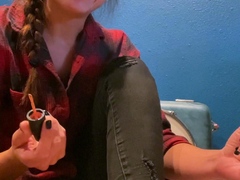 Webcam Teen masturbates and pretends you came in her mouth