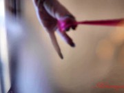 Femdom Long nails fetish latex condom handjob POV cum eating