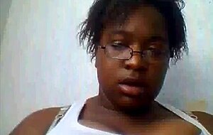 Black Amateur Shows Off Her Big Breasts on Webcam