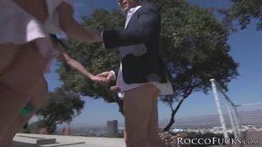 Horny teen babes fed jizz after hardcore threesome pounding