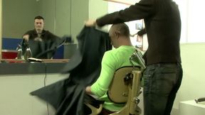 Edward Fox &amp; Justin Harris in a session of licking and fucking at the hair-dresser