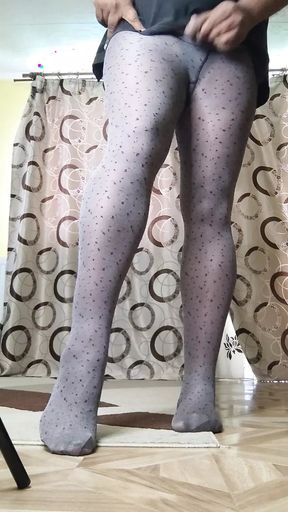 Legs in sexy patterned stockings