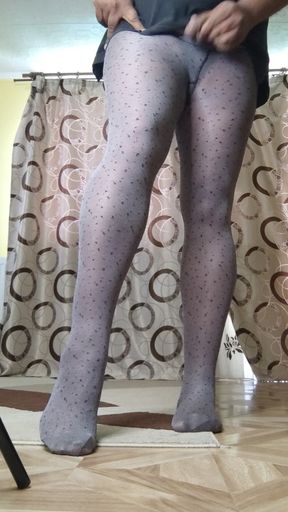 Legs in sexy patterned stockings