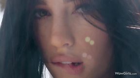 Beautiful doggy style masturbation with a gorgeous brunette Kama Oxi