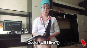Nasty doctor sucks huge pecker patient oral creampie