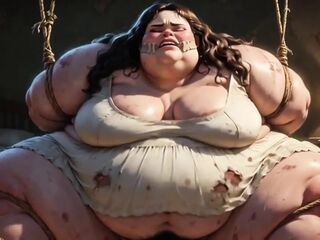 Virgin Chubby SSBBW Fastened - Scared & Begging for Shlong in Her Curly Cunt