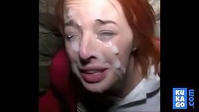 Amateur Blowjob Facial: A Bukkake Gag on Cum