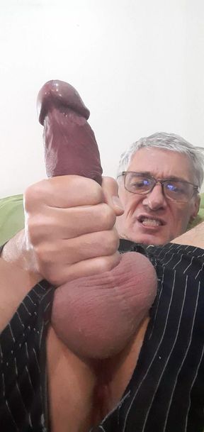 Masturbation My Big Foreskin Uncut with Massive Huge Long Big Cock