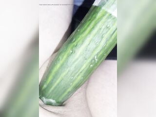 Hairless inverted shlong meets cucumber