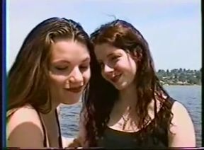 Two girls on boat