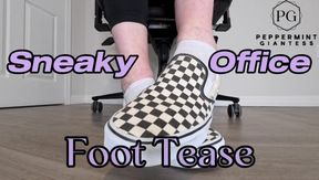 📌Sneaky Office Foot Tease in Checkerboard Vans - Toe-Only Strip & Intense Barefoot Play POV🦶🏻