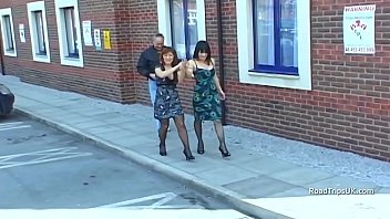 Redheaded British MILF Daisy deepthroats and Wendy gets assfucked