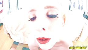 Sexy Lily Lovecock POV blowjob swallow
