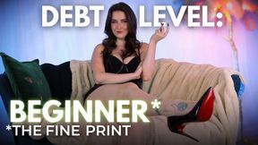 DEBT LEVEL: Beginner - The Fine Print | Financial Domination FINDOM Debt Contract Mind Games | Sophia Truee
