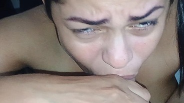 wet and messy blowjob to my cuckold after sucking his nipples