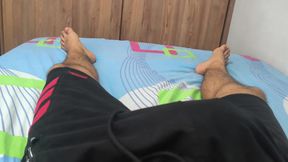Solo Masturbation and Messy Finish on My Bed, Playing with My Big Dick