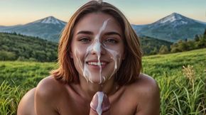 Taylor's Happy Face Takes a Massive Load in the Countryside