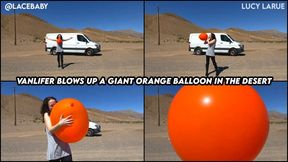 Vanlifer Blows Up A Giant Orange Balloon in the Desert