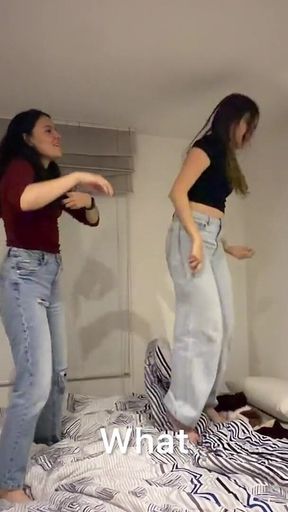 We Had Fun Playing in Bed to Jump