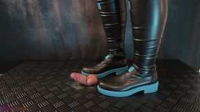 Miku Bootjob in Black and Blue High Boots - Cock Balls Crush Trample, Shoejob, Bootjob, CBT, Ballbusting, Trampling, Stomping