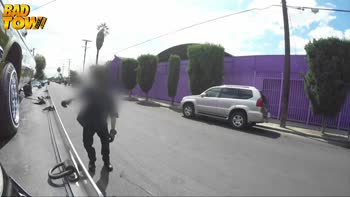 Bad Tow Hookup: Busty Latina 3some in a Tow Truck