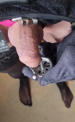 My New Chasity Has a Surprise, I Thought It Wouldn't Go in but It Did - Must Train for the Longer One and Also the Tube