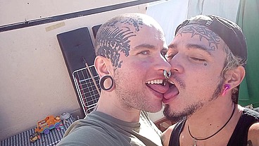 HARDCORE TRANS BOY WITH SPLIT TONGUE & HAIRY PUSSY GETS FUCKED RAW!!!