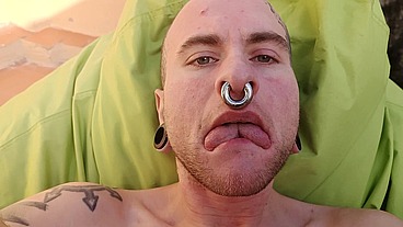 HARDCORE TRANS BOY WITH SPLIT TONGUE & HAIRY PUSSY GETS FUCKED RAW!!!