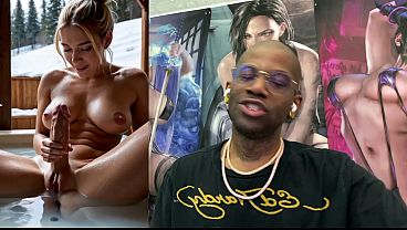 Beautiful Big Breast Tight Bald Pussy Transgender Girl Playing Around With Her Cock In A Spa, AI Generated