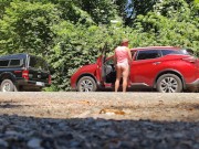 Huzzbearz caught no pants in parking lot