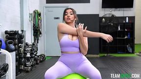 Buxom yoga lover Nicky Rebel craves for cock after workout