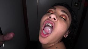 cum slut with dental braces 2nd visit