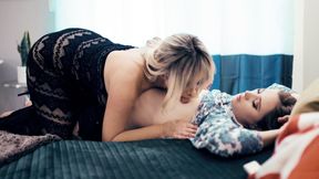 Im facesitting and licking my stepmoms big boobs milf boss