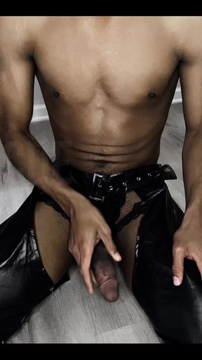 Stroking This Thick Black Cock in Full Scream Cosplay