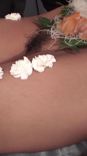 These Gentlemen Were in the Office and Ate Food From the Body of the Female.