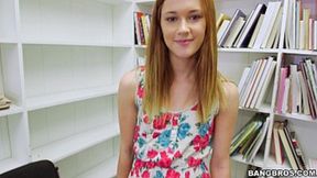 Tiny redhead cumsucker ravishes your cock&#x1F346; in library POV