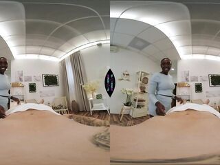 Ebony Black Cutie Gives Afro Massage - Sexually excited Wicked Zaawaadi Pleased Ending Sex VR 360 Porn