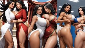 beautiful women in chinese dress sexy pose (ai animation)