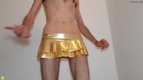 Golden Miniskirt -couldn't Wait- Try on
