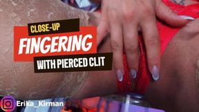 Close-Up Fingering with Pierced Clit