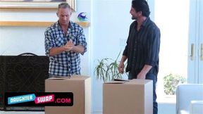 Teen Step Daughters Cadey Mercury & Lily Jordan Get Their Old Men's Cum All Over Faces