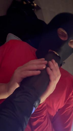 Good boy licking my soles and smelling my socks