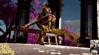 Royal Pussy Slut Rides A Cum Filled Transgender & Gets Creampied, Karlach Fucks Trans Mizora’s Ass