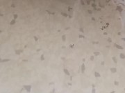 A nice relaxing pee on the wall and floor