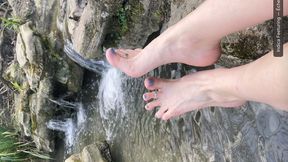 Waterfall refreshing my feet