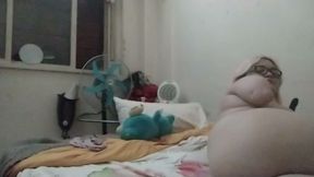 Double amputee masturbates with strap on