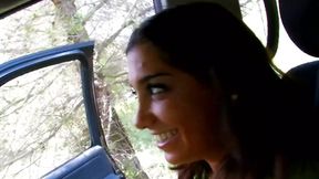 Fresh girl Carla Cruz a slut gets pussy fucked outdoors