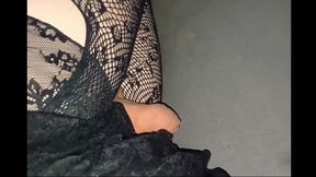 FIrst time sissygasm ever while fingering