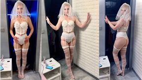 Hotwife Wedding Dress Posing