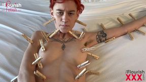 Meela clothespins fetish BDSM POV then gets BBC